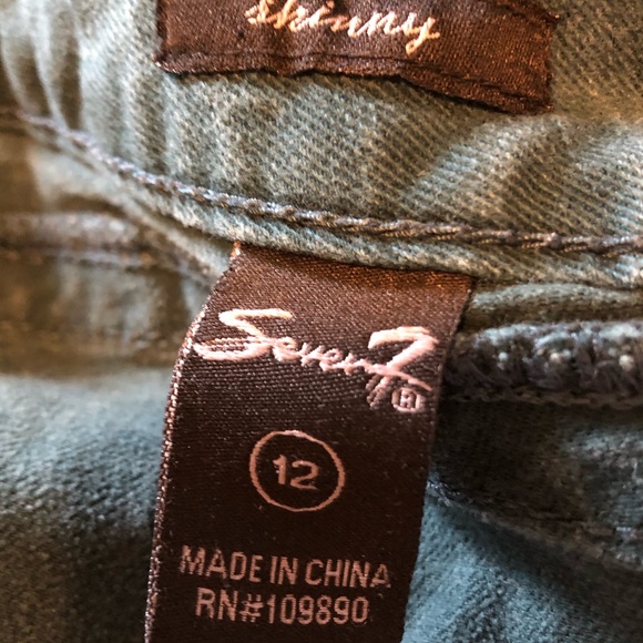 Blue-Green Skinny Jeans - Picture 4 of 7